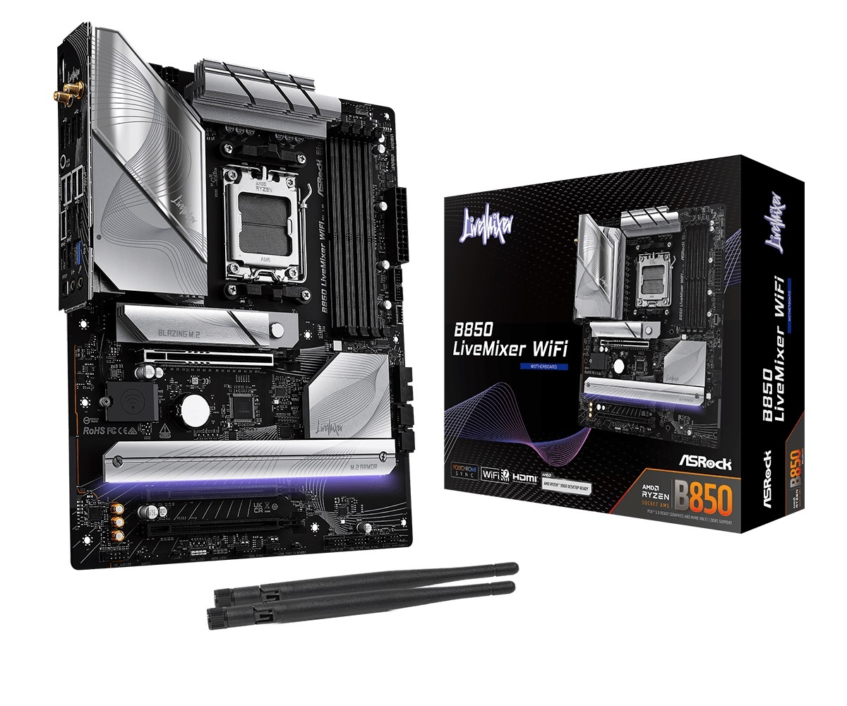 Motherboard Asrock B850 Livemixer AM5 Wi-Fi 7 ATX